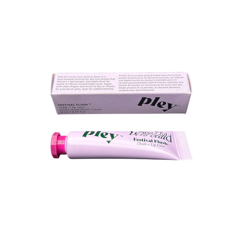Pley Lip Festival Flush 1Cheek and Lip Color - 10mL in Plum Springs NIB